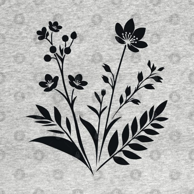 Elegant Monochrome Floral Art by Black & Bloom 